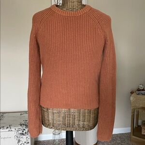 525 America: Jane CREWNECK SHAKER STITCH COTTON SWEATER